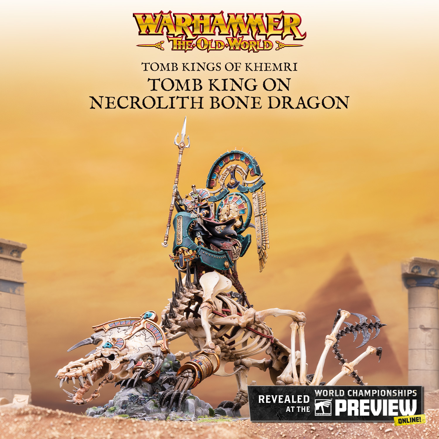 Warhammer The Old World – Tomb King of Khemri High Priest on Necrolith Bone  Dragon «