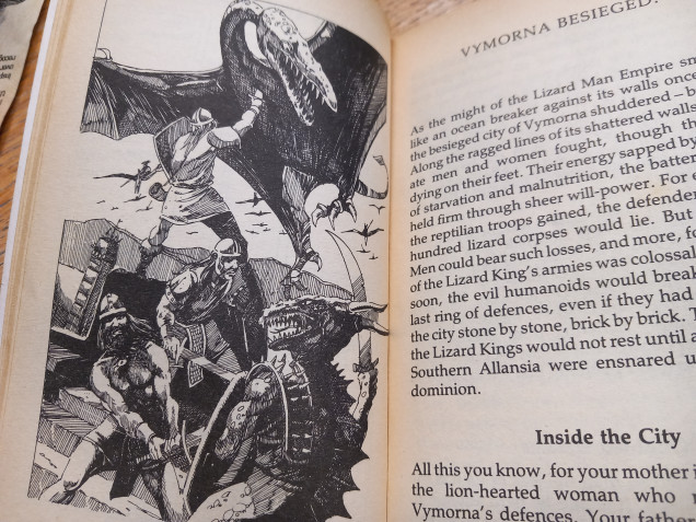 At the start of the adventure we get to choose how to escape the besieged city. Fight our way out which is a waste of lives but fun. Sneak through the lines or take a boat. This gives us options to replay this book to see how these options play out