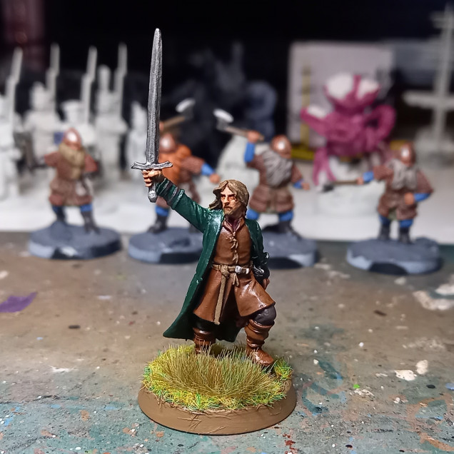 Aragorn - Heroes Of The West miniature painted up during a recent Battle Streams In Middle-earth show