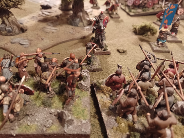 Finally Wilfrith urges his men off their hill and engage with the Welsh of Hyffaid.  The charge of the Anglians smashes into the Welsh and all Hyffaids warriors and kinsmen forsake him.  Hyffaid, alone and injured, fights on, like one of the knights of King Arthur he claims descent from