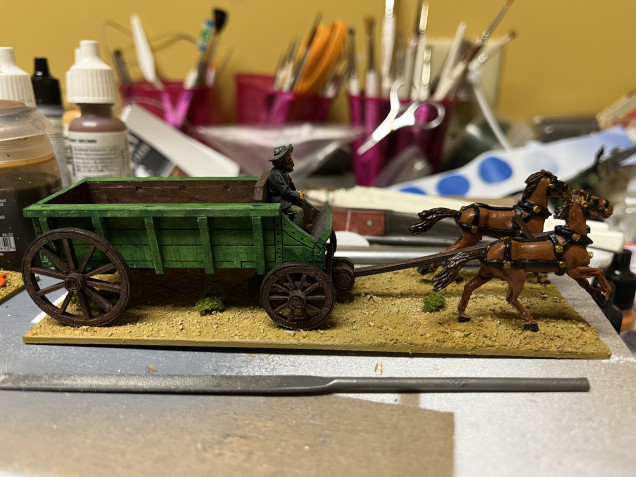 I used superglue to glue the wagon into place. 