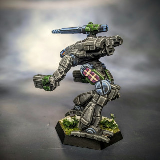 Painted up Seamus Casey's Mech from the Greywatch Protocol novel. I looked up what the Casey Tartan was and tried to mimick it as best I could in 6mm.