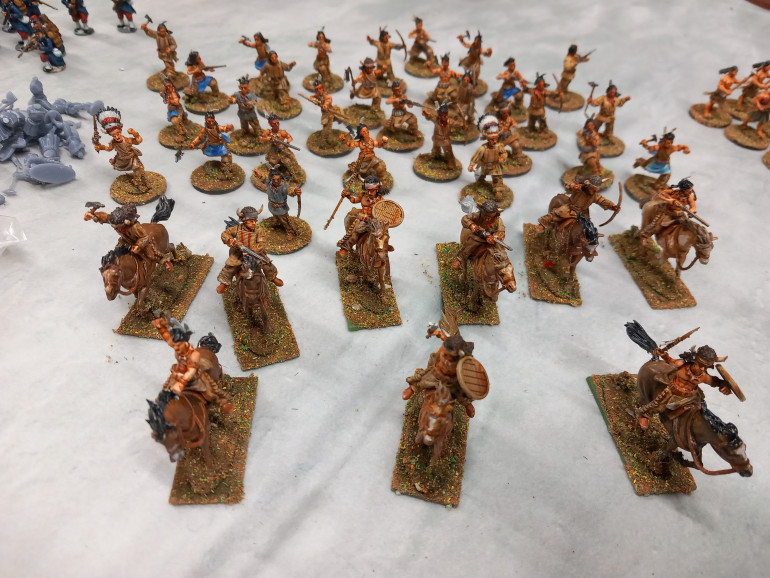 Over the Christmas period I printed off a batch of native Americans from wargames Atlantic. I've printed enough to do the big horn scenario. Should be enough for all the scenarios including horses. I'll bulk them out with the minis I have from black scorpion 