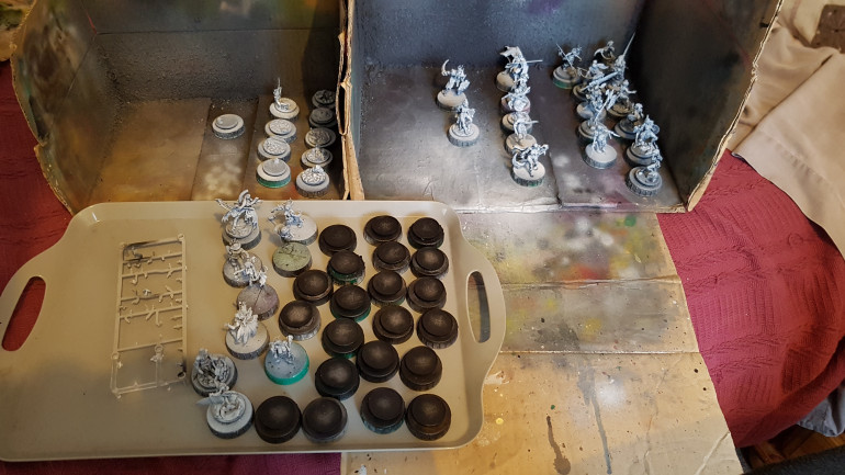 Just under 30 models built and primed and ready for painting