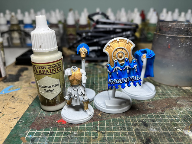 Quick note metallic speed paints weren’t a thing when I starter these so as I’ll be washing the metals and old friend came for a drybrush.