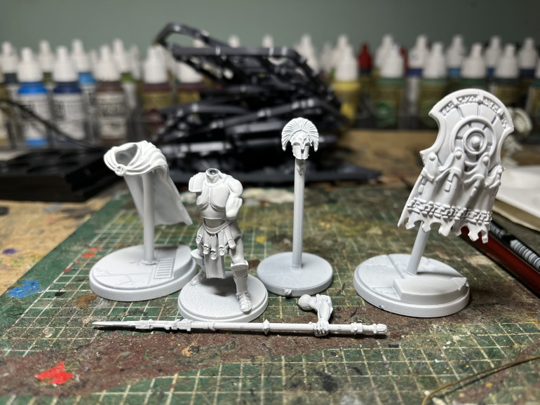 Now I’ve noticed with these that painting them with cloak and shields on is going to be a pain in the arse so I’ve decided to paint up separately and assemble afterwards