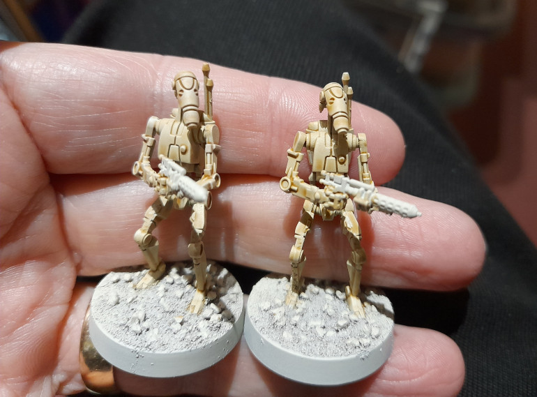 Drybrushed one on the left