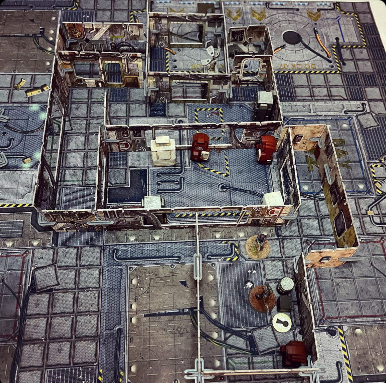 The physical vault at the end of Part 1.  Battle Systems terrain perfect for creating the dungeon-like structure of Vault 99!