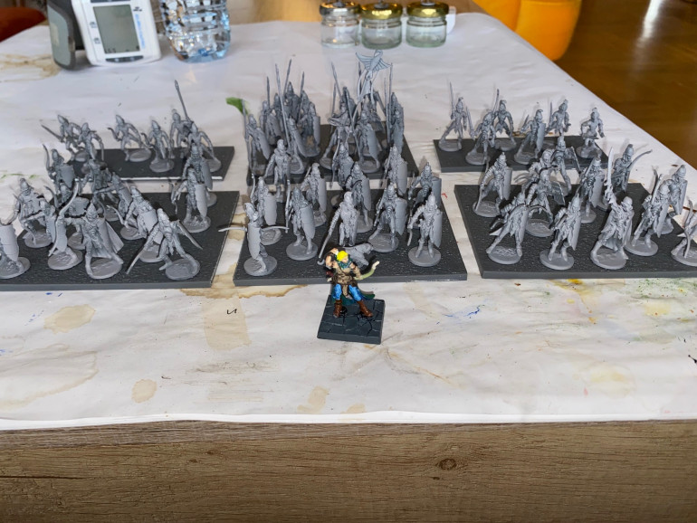 This force is archer heavy (naturally) and will comprise three regiments of Kindred Archers (120 points each), one Regiment of Kindred Tallspears (140 points), two Troops of Kindred Gladestalkers (130 points each) and led by Madriga (125 points) for a total of 755 points.