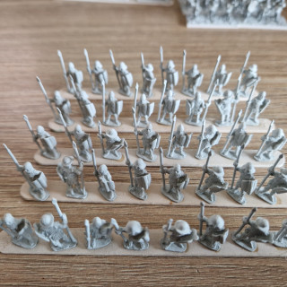 Militia spearmen cleaned up and primed