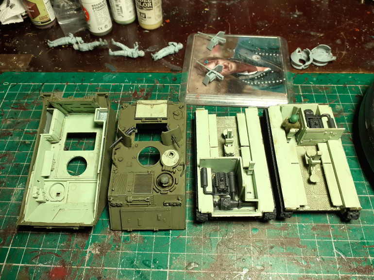 Painted the interior with ak apc interior paint, it's an odd green colour looks very bright so gave it a wash of army painter strong tone to dull it down a bit. The exterior is the ak us olive drab