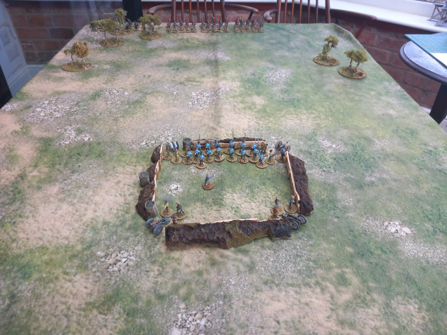 The texans just have to take out half their attackers to win but not all the Mexicans start on the table. As the first wave marches forward to the sound of the drums artillery starts to drop around them