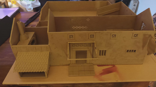 I undercoated the building in Army Painter Desert Sand