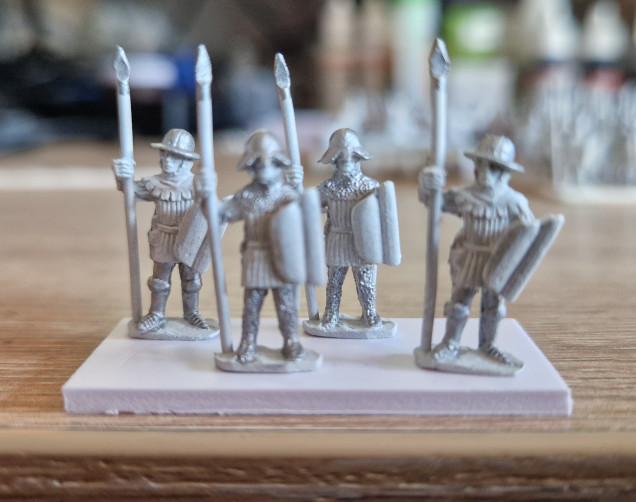 Militia spearmen - chainmail and armour - GW Chainmail