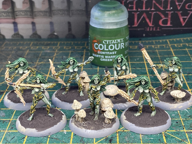 Lastly the leaves and vines were painted with Mantis Warrior Green.