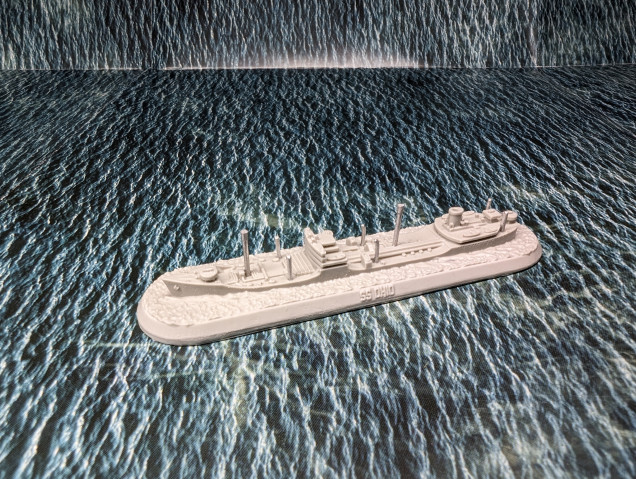 Assembled miniature of SS Ohio for Victory at Sea