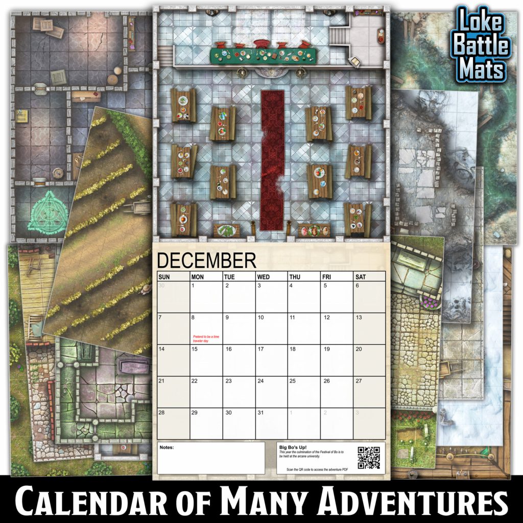 Grab Loke BattleMats Calendar Of Many Adventures 2025 Soon OnTableTop