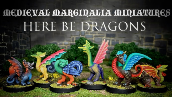 Seek Out Meridian Miniatures’ Medieval Marginalia Dragons