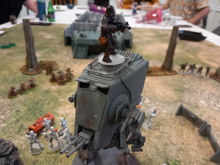 Ewoks try and close with the enemy but are shot down. One random event sees Chewie swing in to hijack the waker. The Ewoks think maybe things are about to go there way but unfortunately the walker is taken down by combined fire before they had chance to use it.