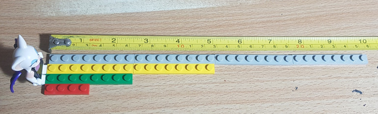 Tape measure included for reference.