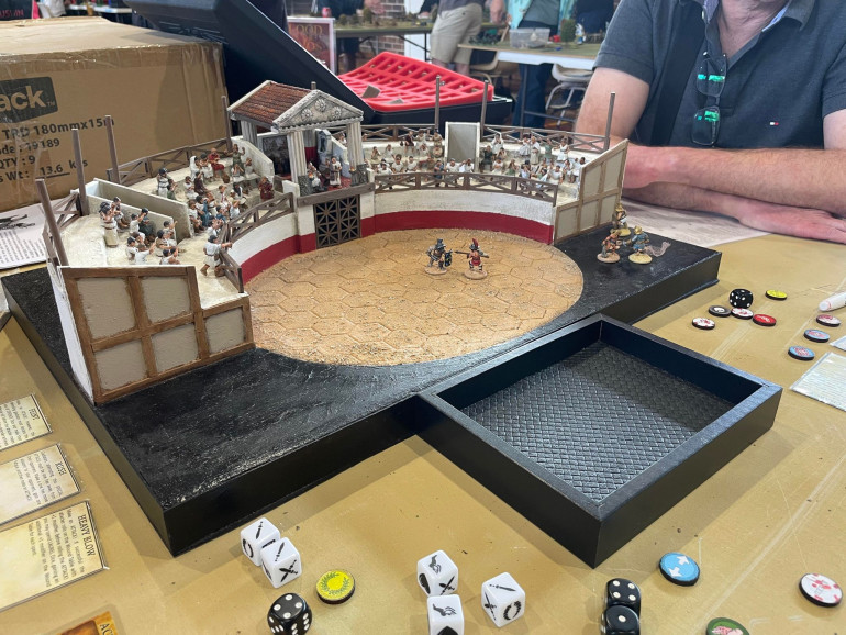 The finished arena in play