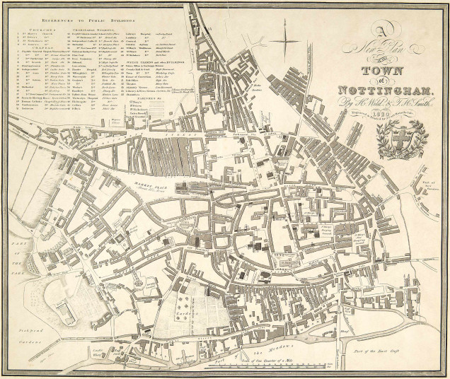 For my first game I used a map of Nottingham from the 1820s but by 1901 the town had become a city. The map bellow shows the progress of the Victorians. The city has obviously grown with the edition of the railway and the predominant industry in textiles such as lace along with other big Nottingham employers such as Boots chemists and Players cigarettes.  