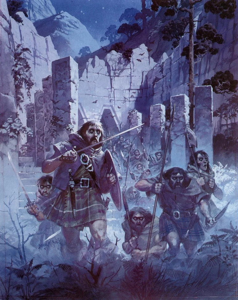 I was never really a big fan of the Army of the Dead until I saw this picture by Angus McBride. I loved the image of mostly human looking ghosts with physical clothing and weapons but ghostly flesh, going a little bit further than the art but using it as a reference point. Now I just needed to wait...