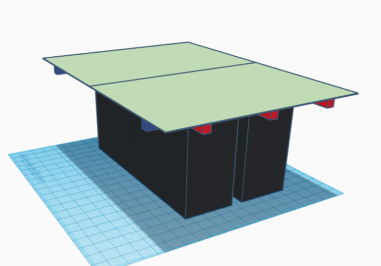 Initial design called for two MDF tabletops