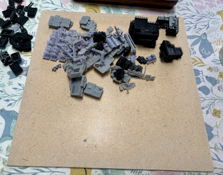 In preparation for one of the missions I’m going to build a 12x12 village area using some shanty buildings I got as part of the set and some extra bits my mate printed off. I have a 12x12 mdf board to base to so of we go!