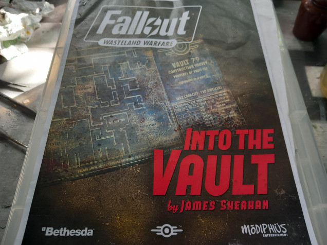 Looking beyond my original table I picked up the into the vault expansion pack l. This turns fallout into a dungeon crawler.  Cards are drawn to discover what lies behind each door as you explore and complete one of a number of mission's. My goal is to have each room and corridor from the card deck available to explore. To start I have the pieces I have already printed to get me going and I'll start with the largest room which is the atrium.