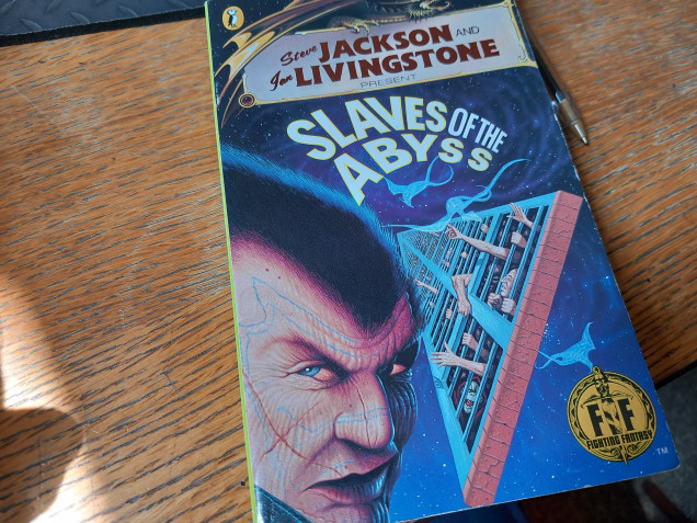 I was confused in more ways than one with this book. As a kid I thought it was a Sci fi book thanks to the cosmic cover by Terry Oakes. Instead we end up in weird dimensions and astral planes. It took me too attempts to recently replay this adventure. Not because I died bit because I was bored. We get hired to help save a kingdom from an invasion of evil nasties. To defeat them we end up in a weird dimension and this is were I lost interest.