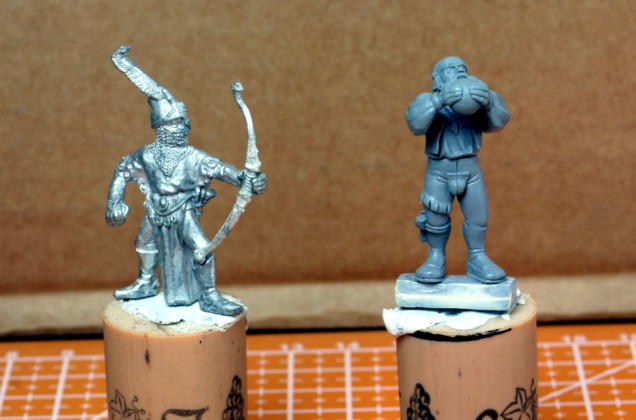 An old metal archer & a plastic cannoneer with a mighty crotch guard!