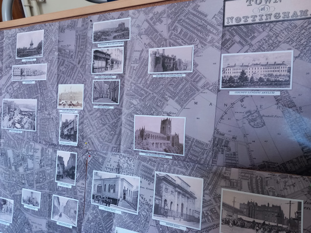 What if I treated the board as if it was a victorian crime map which photographs of the actual victorian locations posted on the map.