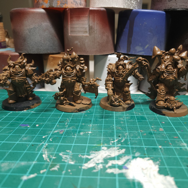 Drawing closer to the end of this project. A terminator lord and retinue are the next on the queue.