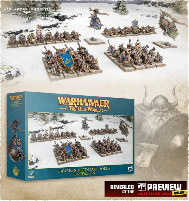 2x Gyrocopters (which can alternatively be built as Gyrobombers) – 32x Dwarf Warriors – 32x Dwarf Thunderers (which can alternatively be built as Quarrellers)