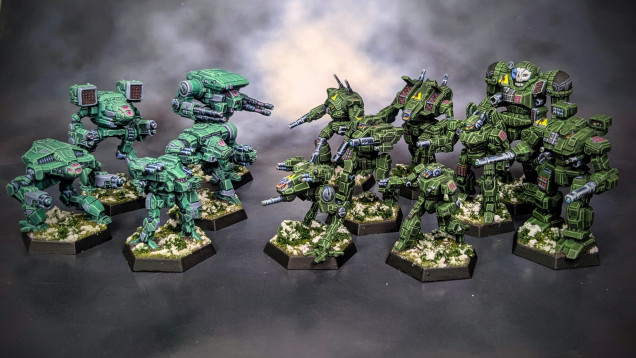 With the final lance done, the Alpha Strike box has been finished! The Atlas, Warhammer, Locust and Phoenix Hawk.