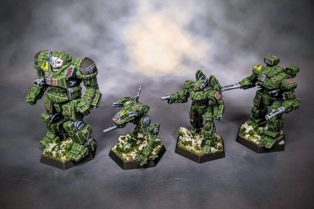 With the final lance done, the Alpha Strike box has been finished! The Atlas, Warhammer, Locust and Phoenix Hawk.