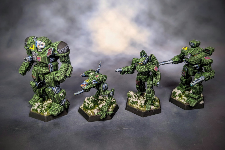 With the final lance done, the Alpha Strike box has been finished! The Atlas, Warhammer, Locust and Phoenix Hawk.