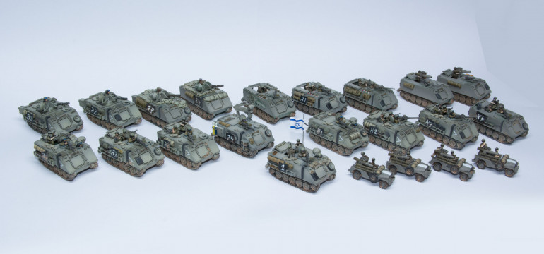 M113 transports and support vehicles