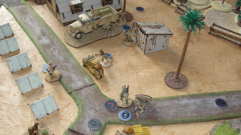 The NCO survives the shot from the SAS Officer but the patrol takes fire from one of the troopers and one is taken out and the other fails his “trauma” roll and is distracted for the next turn. 