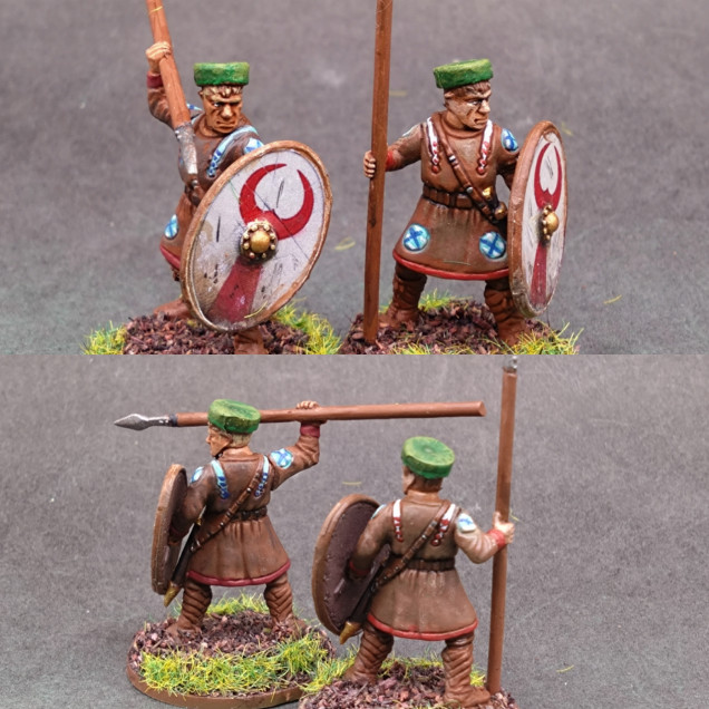 I had seen other people paint Last Romans on the XLBS and unofficial hobby hangout etc. I had no excuse for mistaking the flat fur or felt hats with a simple metal helmet.