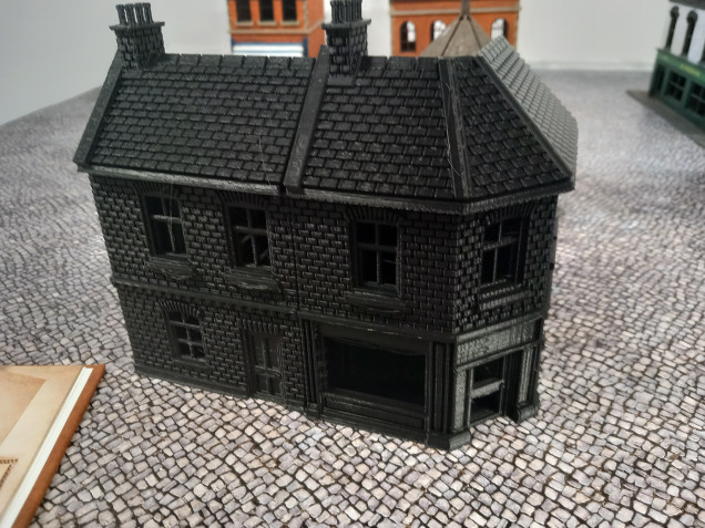 After watching the channel at the weekend I was introduced to Hartolia. Now I have an fdm printer I found a great victorian looking set of buildings. I had to scale it up slightly to fit my models.