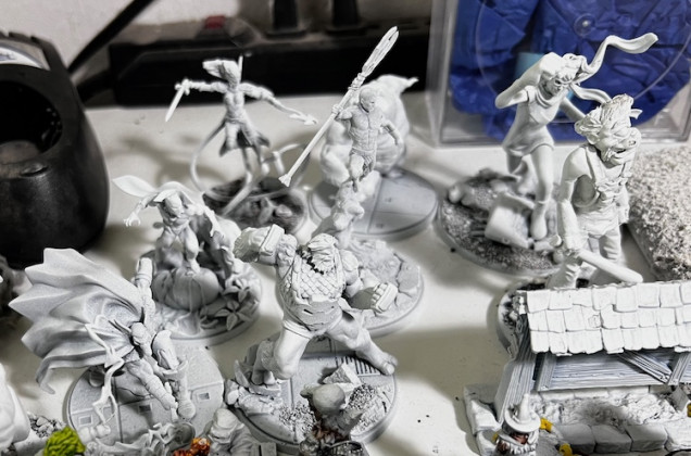 Some of the larger based characters also waiting for paint.