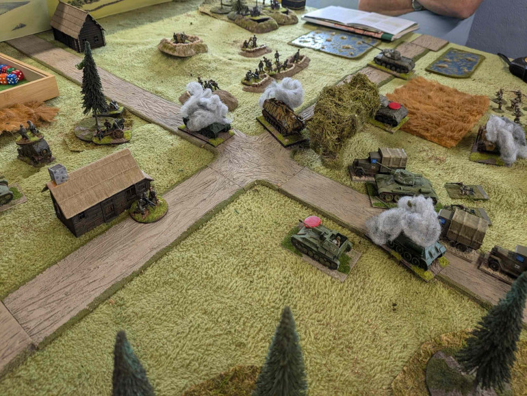 By now turn 11 had been reached and the Soviets could no longer reach their objective so the game was called with a German victory. The Soviets had become distracted trying to destroy all the German forces rather than concentrating on the objective🤔.