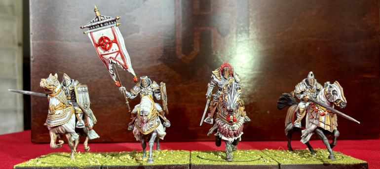 I painted the knights in the same way as the horses so no need to add a load more pics, here’s the finished unit along with the Priory Commander