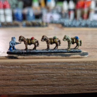 Blocking in colour on the dismounted Cavalry