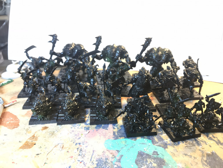 24 Sep 2018: Black Orcs... and goblins, trolls etc. Black primer sprayed. 