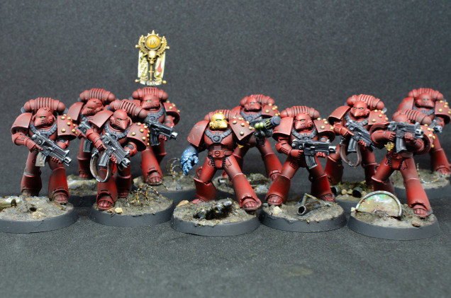 Blood Angels Tactical Squad in MKVI plate