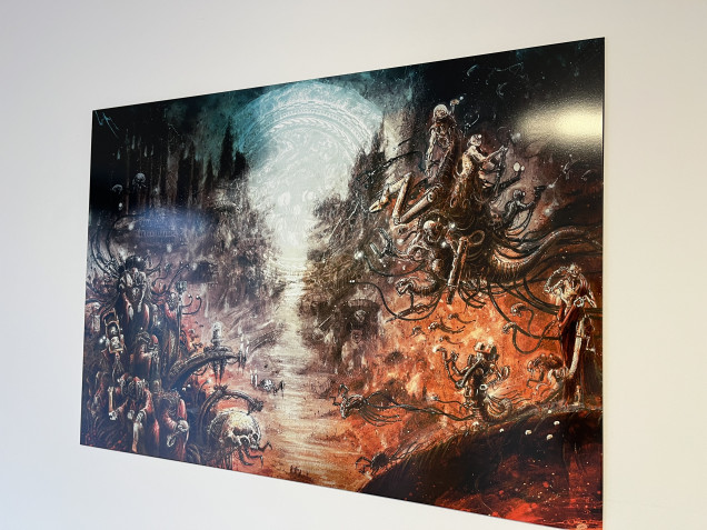 I don’t know about you but these constant Displate adverts on YouTube were starting to wind me up.  But clearly they work because when I was thinking about some artwork for the walls that’s where I headed.  Nothing sings Hobby Room like a nice piece of John Blanche art.