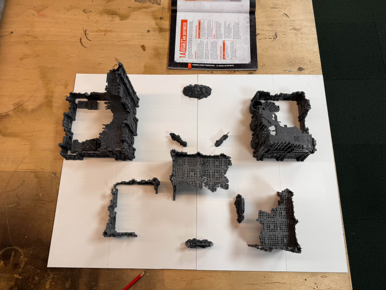 The layout built, placed, measured correctly and glued down! 